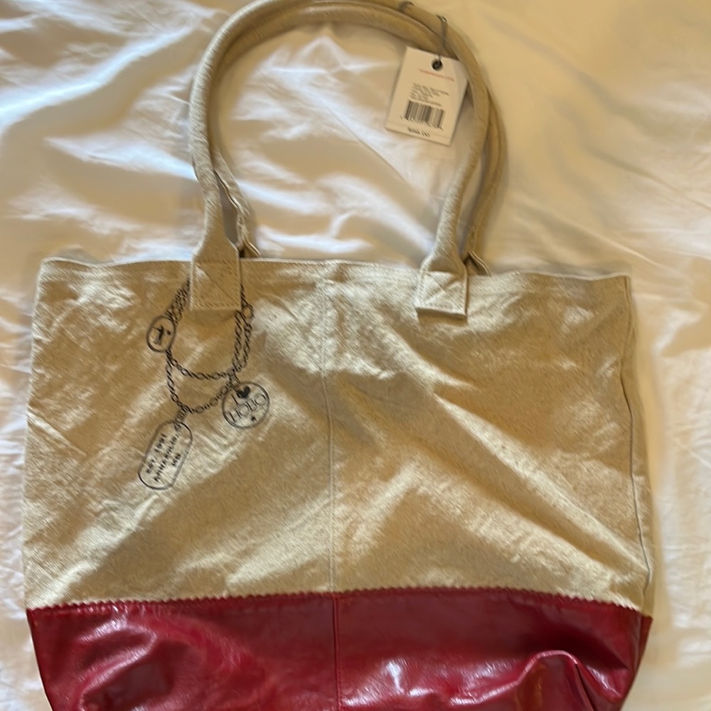 Hobo Canvas Tote. Color Crimson. NWT.